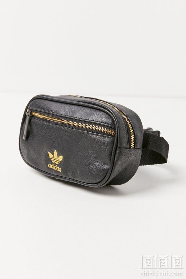 Adidas 阿迪达斯 ORIGINALS 三叶草 PU 皮腰包（ 黑色/金色） Prime会员凑单免费直邮含税凑单到手192.54含税包邮