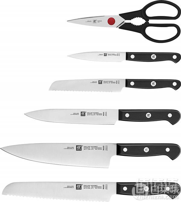 德国产，Zwilling 双立人 Gourmet系列 自研磨厨房刀具7件套36133-000-0 Prime会员免费直邮含税到手1035元