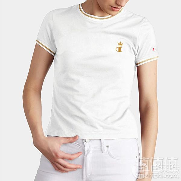 两色码全<span>白菜！</span>Champion 冠军牌 皇冠金标 女士短袖T恤WL249G-549986新低60元