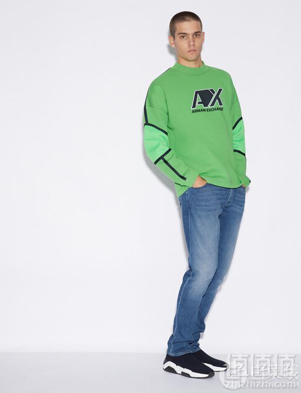 3.2折！限M码，A|X Armani Exchange 阿玛尼副牌 男士圆领卫衣 Prime会员免费直邮含税到手289元