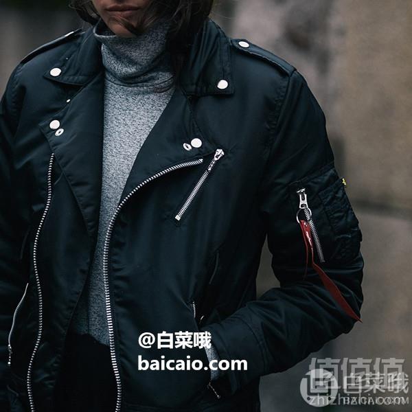 码全，Alpha Industries 阿尔法 Outlaw Biker 女士经典机车夹克WJO47504C1399元包邮包税
