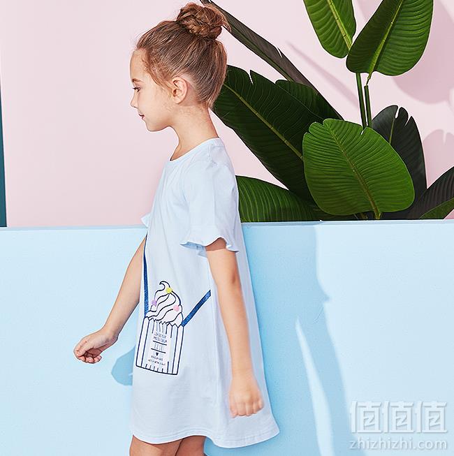 2019夏新款，ELLE kids 女童弹力棉印花连衣裙 3色69元包邮（需领券）