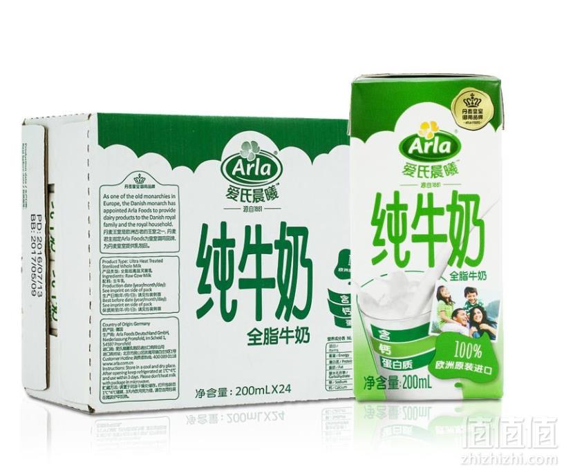 0点开始，爱氏晨曦 全脂牛奶200ml*24盒*3件 114.73元包邮38.2元/箱（双重优惠）