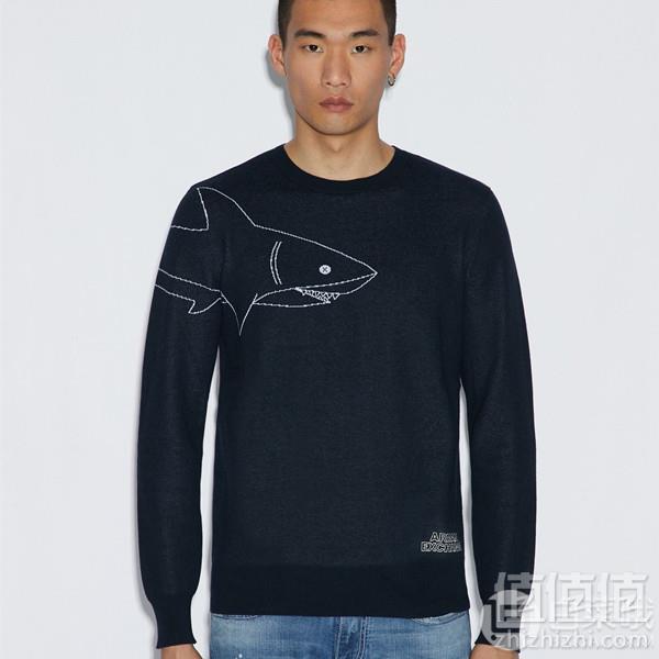 限L/XL码，A|X Armani Exchange 阿玛尼副牌 Sea Creature 男士纯棉针织衫 Prime会员免费直邮到手新低275元