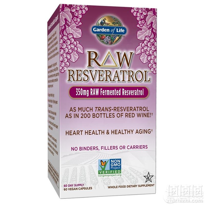 <span>单件0税免邮！</span>Garden of Life 生命花园 白藜芦醇胶囊350mg*60粒 Prime会员免费直邮无税到手169元