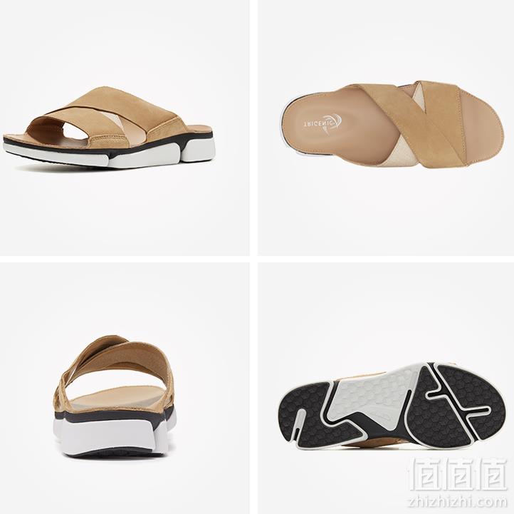 限41码，Clarks 其乐 19新款 Tricove Cross 男士牛皮三瓣底凉拖鞋 Prime会员免费直邮含税到手266元（天猫1229元）