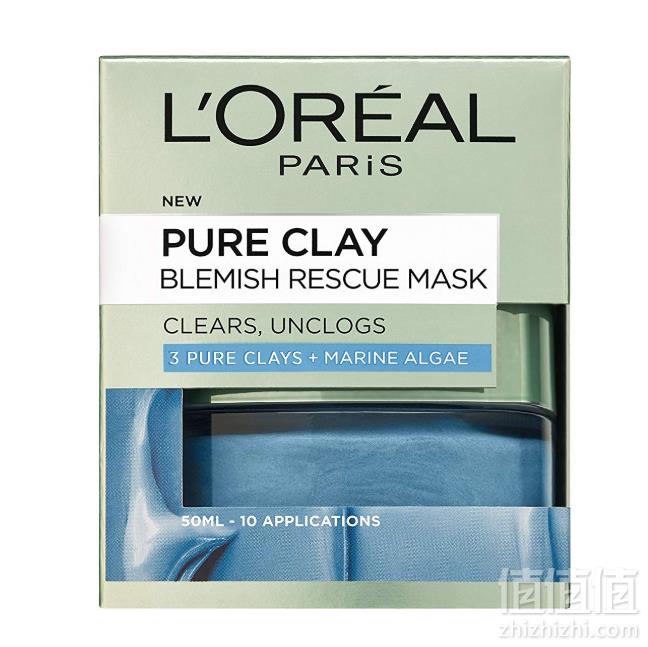 L'OREAL PARIS 巴黎欧莱雅 Pure Clay 矿物泥排毒面膜 蓝色海藻泥 50ml Prime会员凑单免费直邮含税到手59.51元