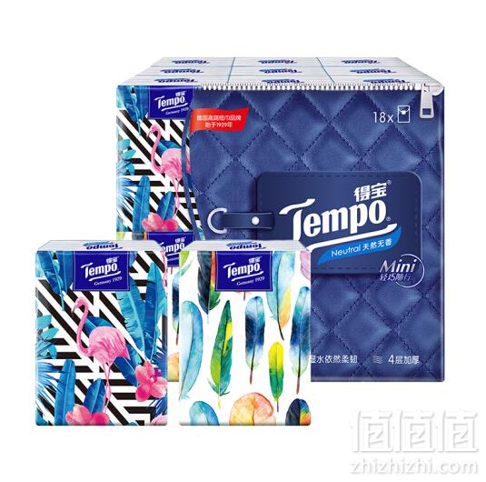 Tempo 得宝 MINI系列 手帕纸 4层*5张*18包*2件 16.22元8.11元/件（双重优惠）