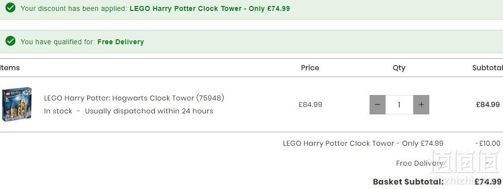 6月新品，Lego 乐高 哈利波特系列 霍格沃茨钟楼 75948 新低£74.99（需用码）免费直邮到手655元
