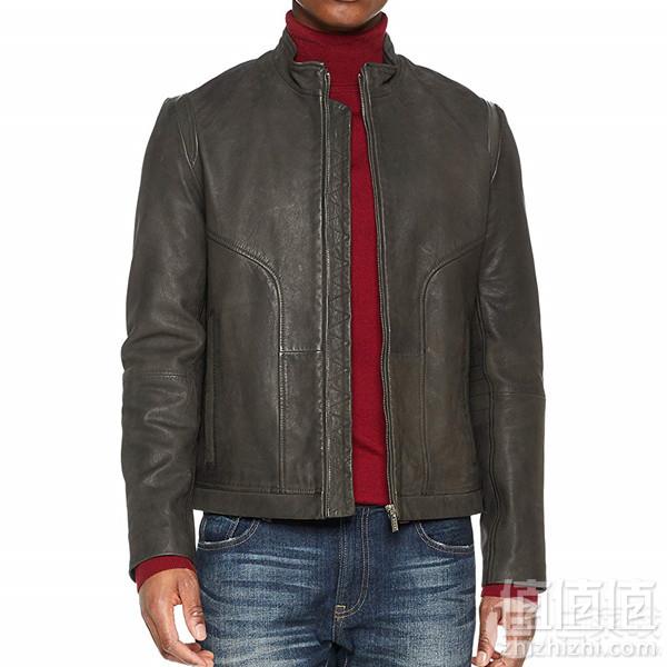 <span>白菜！</span>2.7折 L码，HUGO Hugo Boss 雨果·博斯 Lectric 男士修身山羊皮夹克 Prime会员免费直邮含税到手1340元