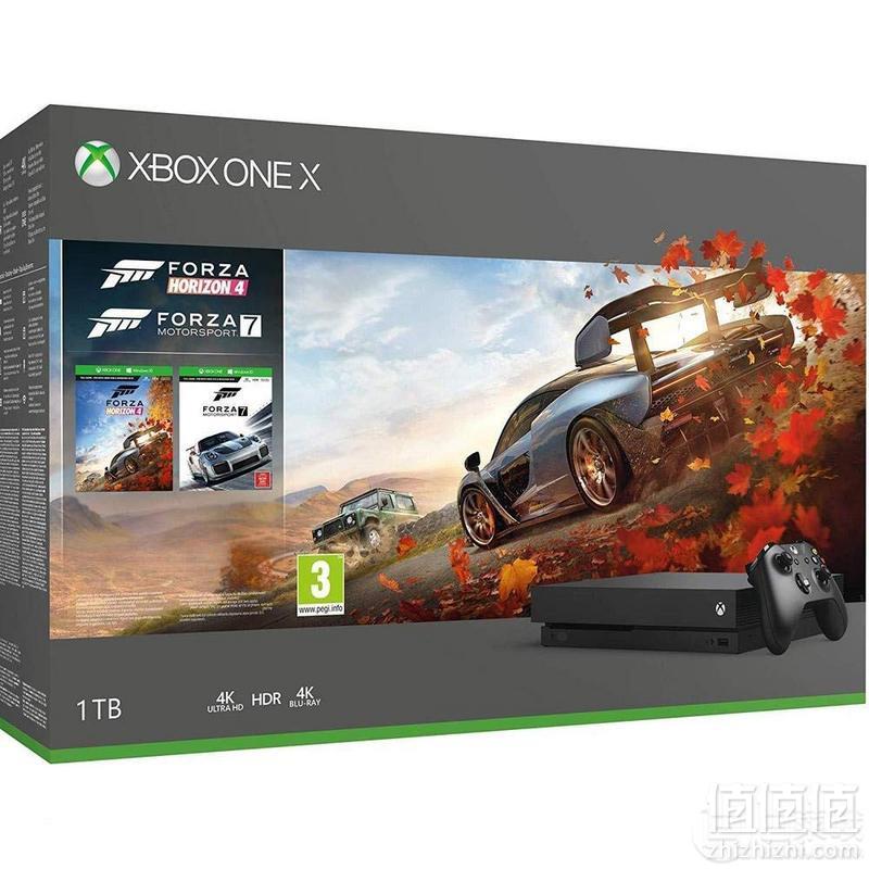 Microsoft 微软 Xbox One X 1TB 游戏主机 《极限竞速4》+ 《极限竞速7》同捆版 Prime会员免费直邮到手新低2843.69元