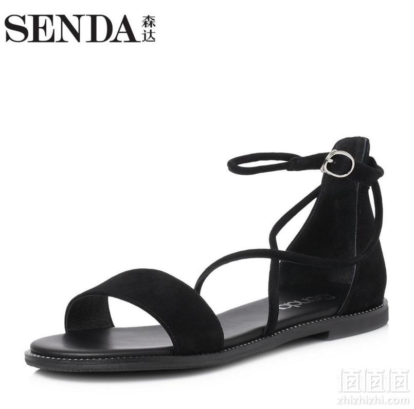 Senda 森达 女士舒适休闲平底凉鞋 4CC01BL8*2件 229元包邮114.5元/件（双重优惠）