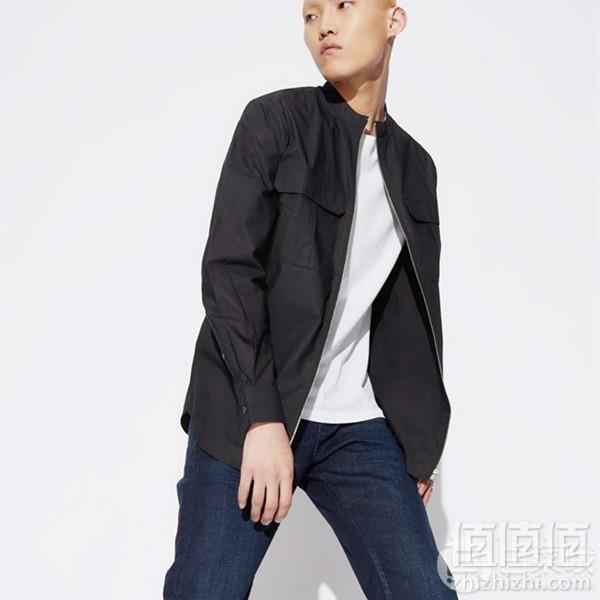 限M码，A|X Armani Exchange 阿玛尼副牌 男士纯棉拉链休闲衬衫 Prime会员免费直邮含税到手263元
