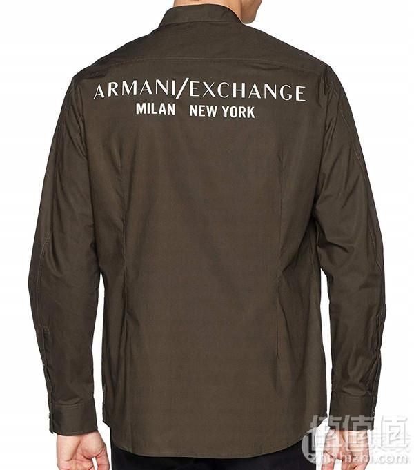 限M码，A|X Armani Exchange 阿玛尼副牌 男士纯棉拉链休闲衬衫 Prime会员免费直邮含税到手263元