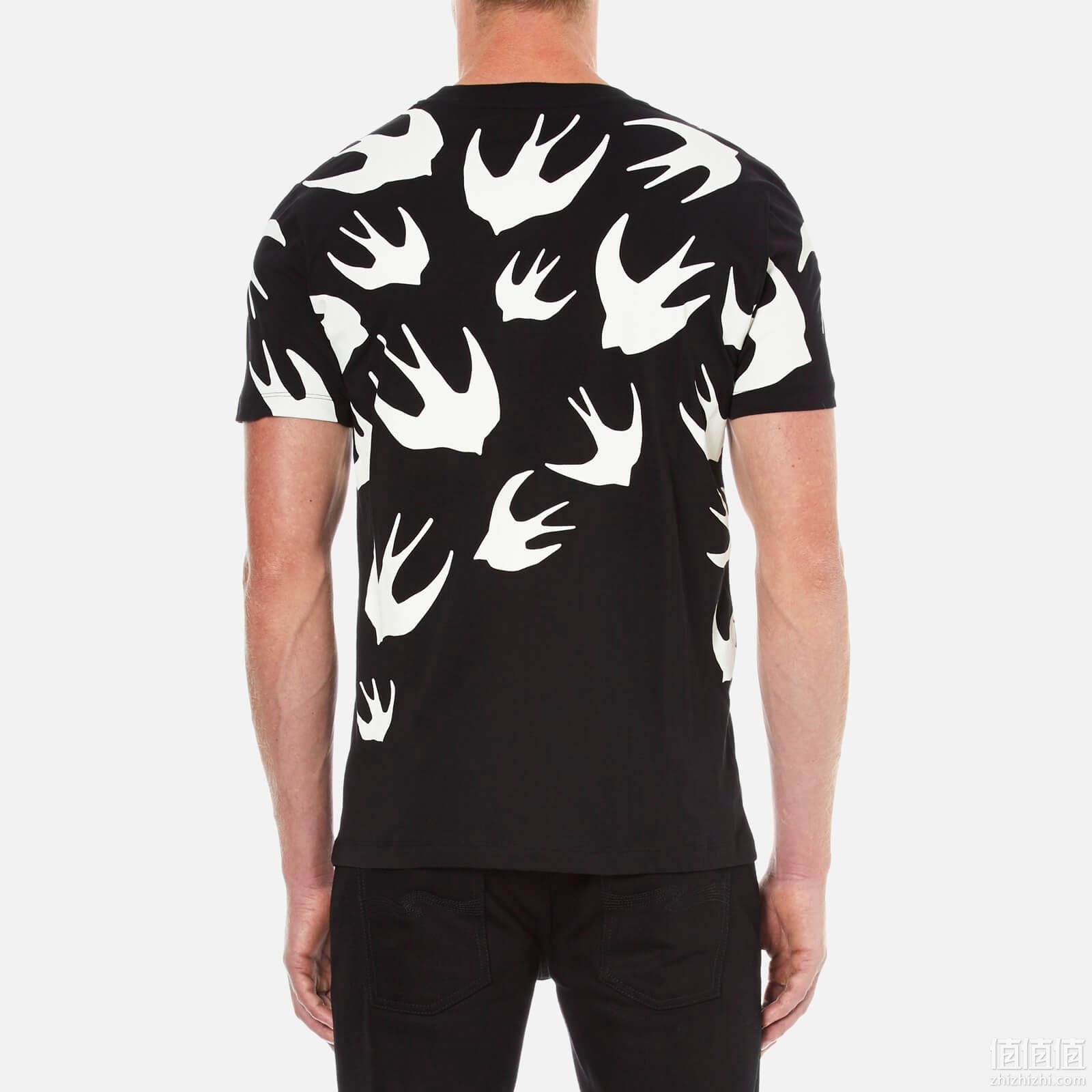 McQ Alexander McQueen Men's Swallow Swarmé¢æTæ¤ - ææ·±é»è²