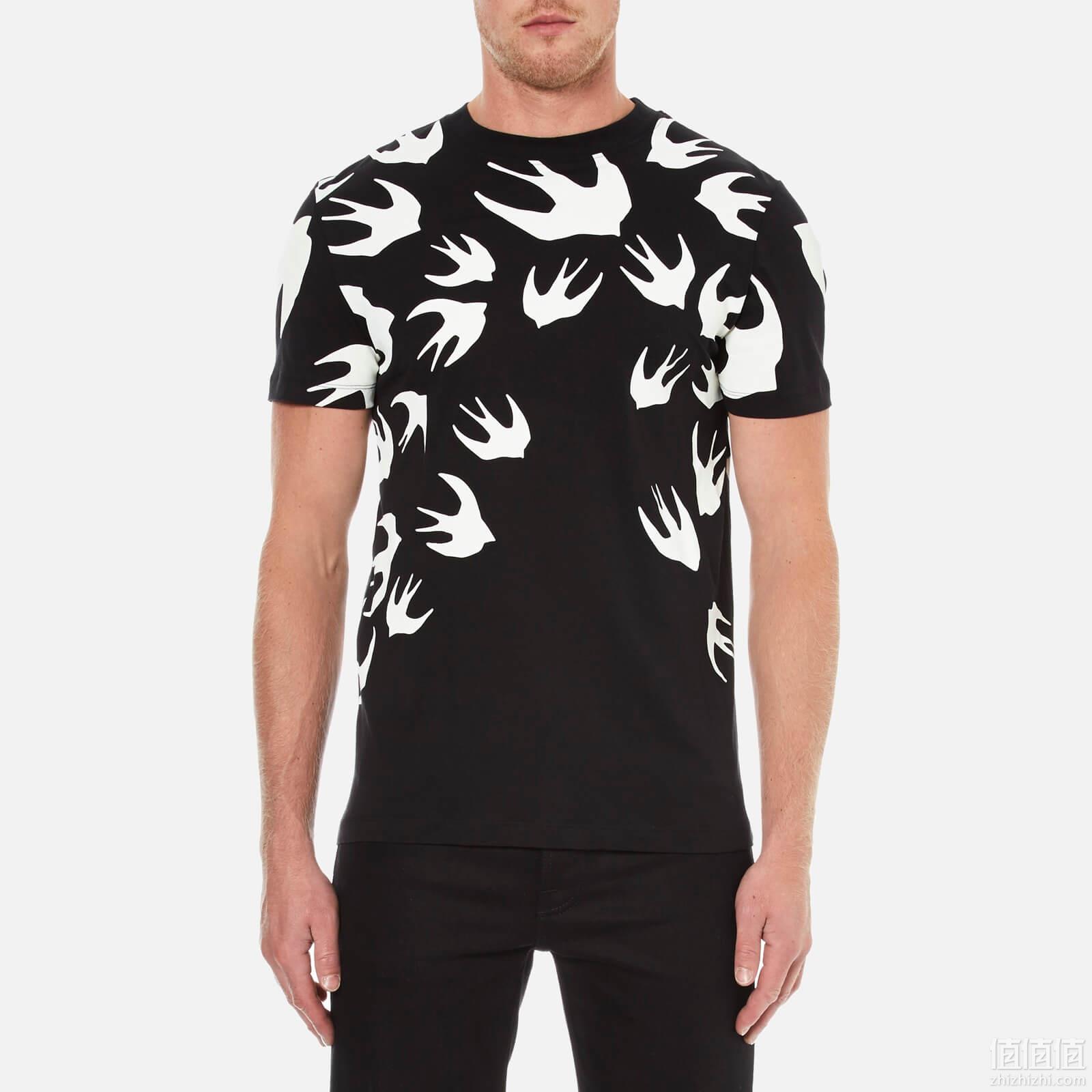 McQ Alexander McQueen Men's Swallow Swarmé¢æTæ¤ - ææ·±é»è²