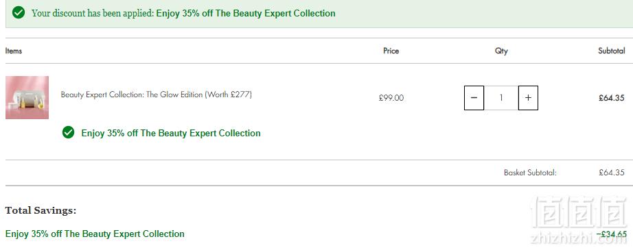 价值£277，Beauty Expert 光感限定护肤礼盒 新低£64.35（65折闪促）免费直邮到手566元