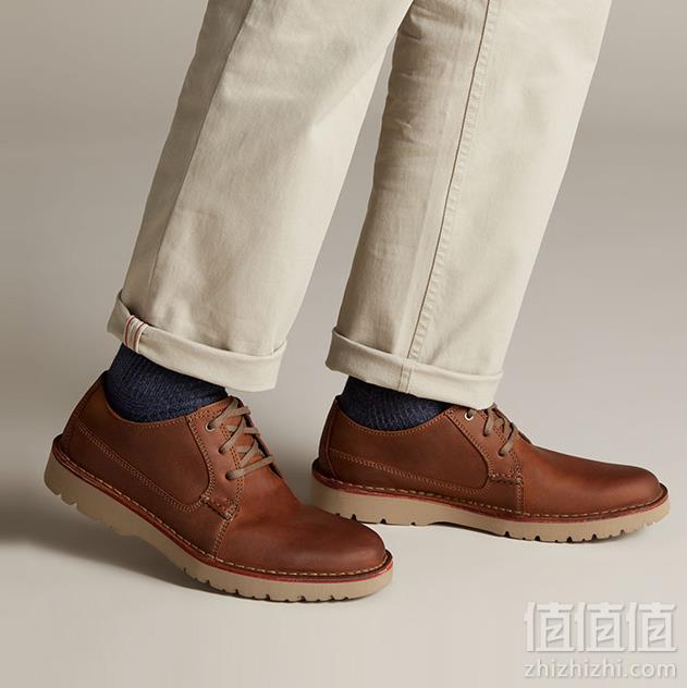 19新款，Clarks 其乐 Vargo Plain 男士真皮系带休闲鞋 Prime会员直邮含税到手380.74元