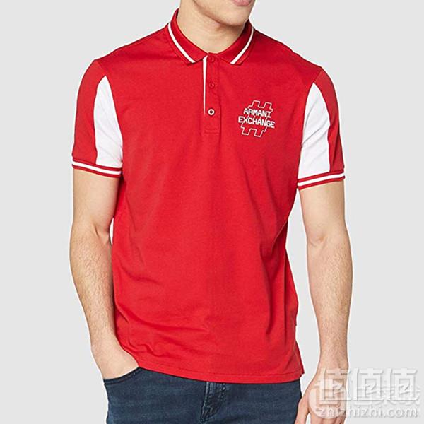 限M码，A|X Armani Exchange 阿玛尼副牌 Hashtag Logo 男士纯棉Polo衫 Prime会员免费直邮含税到手270元