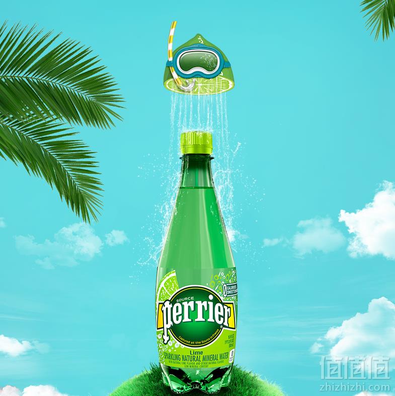 法国进口，Perrier 巴黎水 青柠味气泡矿泉水 塑料瓶 550ml*24瓶79元包邮（双重优惠）