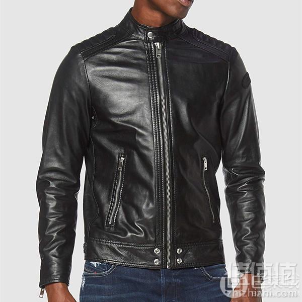 S码，Diesel 迪赛 L-Shiro-WH 男士绵羊皮机车夹克 Prime会员免费直邮含税到手2027元
