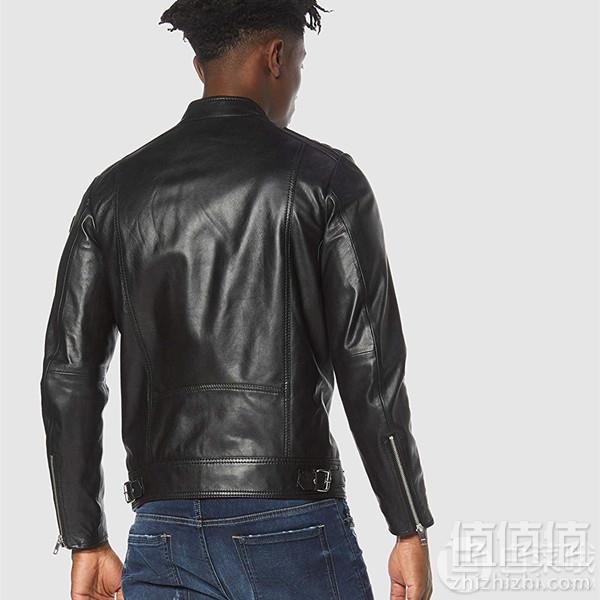 S码，Diesel 迪赛 L-Shiro-WH 男士绵羊皮机车夹克 Prime会员免费直邮含税到手2027元