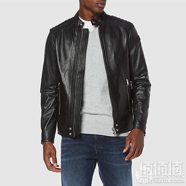 S码，Diesel 迪赛 L-Shiro-WH 男士绵羊皮机车夹克 Prime会员免费直邮含税到手2027元