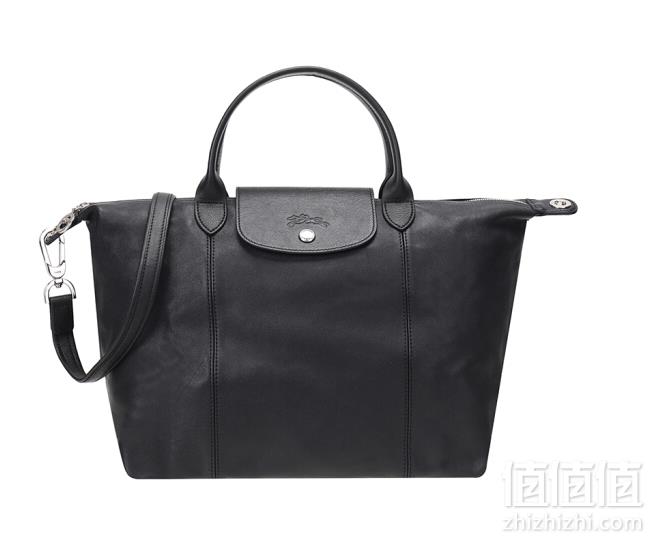 LONGCHAMP 珑骧 女士黑色羊皮中号短柄单肩手提包1999.5元包邮（1件5折）