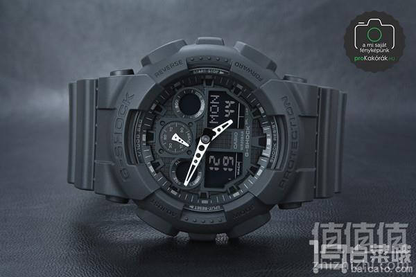 CASIO 卡西欧 G-SHOCK系列 GA-100-1A1 男士多功能双显运动手表477.26元