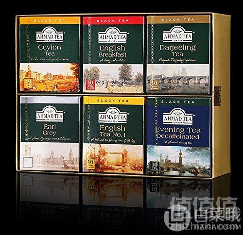 阿联酋进口，AHMAD TEA 亚曼 红茶礼盒 60包 含6种不同口味85.29元
