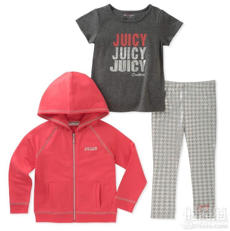Juicy Couture 橘滋 女童3件套连帽套装新低87元
