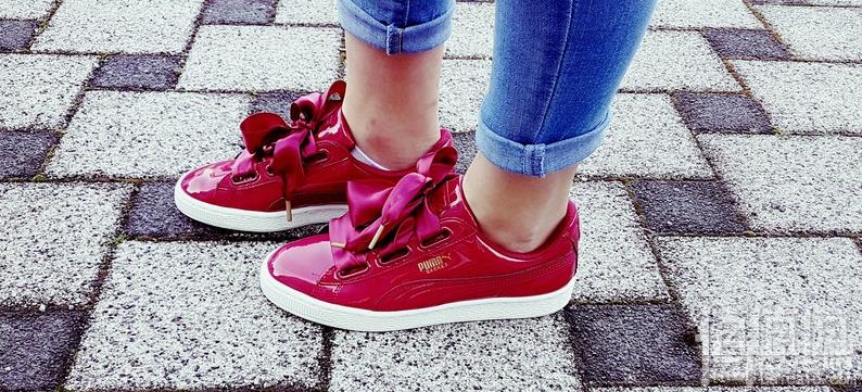限7M码，PUMA 彪马 Basket Heart Patent蝴蝶结板鞋新低194.36元