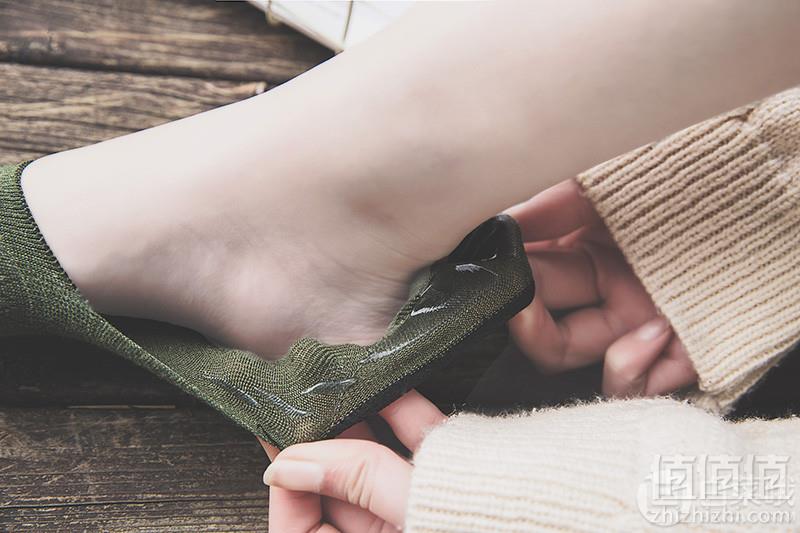 小编力荐！台湾产 MarCella 玛榭 女款隐形纯棉硅胶防滑船袜5双装（35~40码）14.9元包邮（需领券）