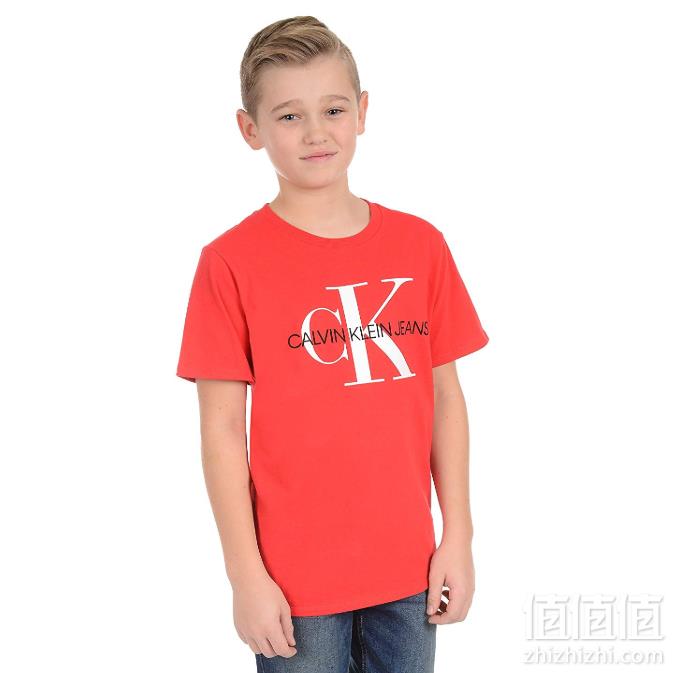 M码，Calvin Klein 卡尔文·克莱恩 男大童纯棉印花T恤87.38元