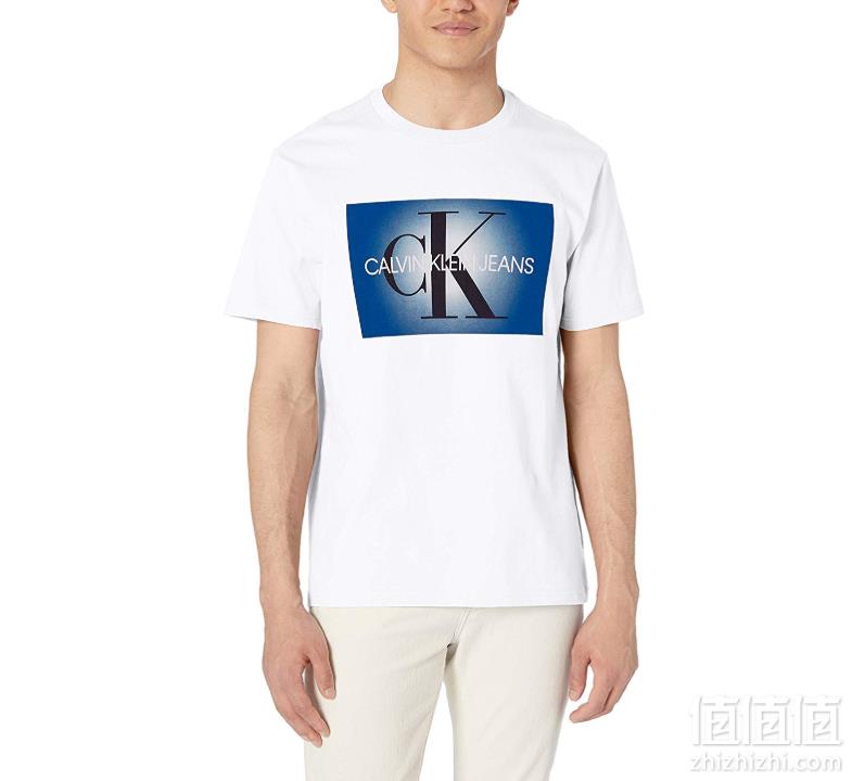 限XL码，Calvin Klein 卡尔文·克莱恩 男款标志纯棉短袖T恤  41K750996.48元