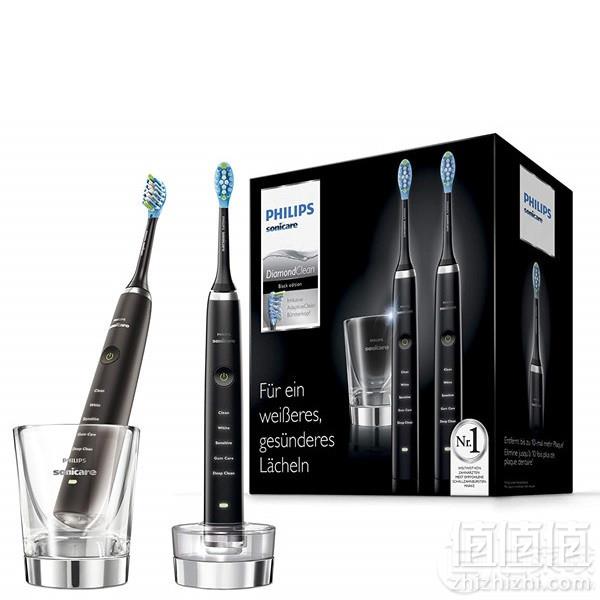 Philips 飞利浦 HX9357/87 旗舰钻石声波震动牙刷2支装 带充电玻璃杯1171.9元