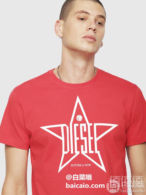 L码，Diesel 迪赛 T-Diego-YH 男士纯棉印花T恤159.35元