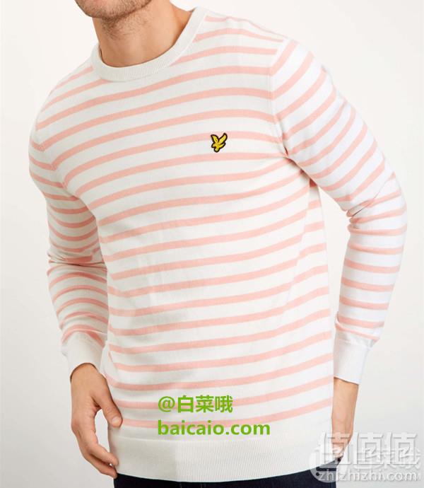 限S码，Lyle & Scott 苏格兰金鹰 Breton 男士纯棉长袖T恤135.68元