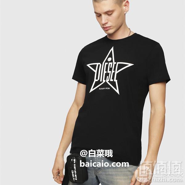 L码，Diesel 迪赛 T-Diego-YH 男士纯棉印花T恤159.35元