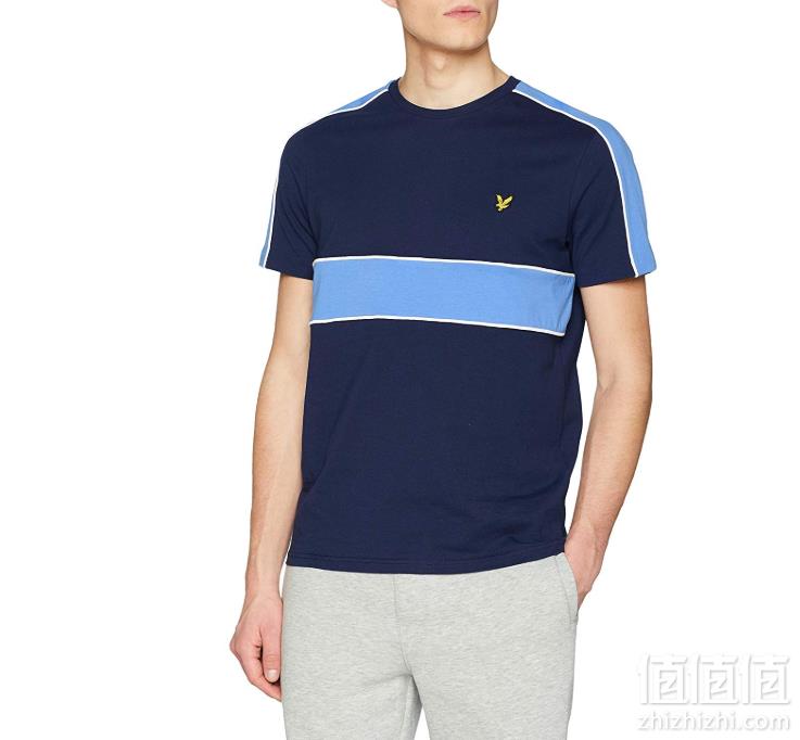 限M码，Lyle & Scott 苏格兰金鹰 TS1004V 男士纯棉撞色短袖T恤135.87元