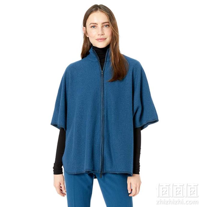 <span>库存浅！</span>Anne Klein 安妮·克莱因 女士羊毛披肩外套96.08元