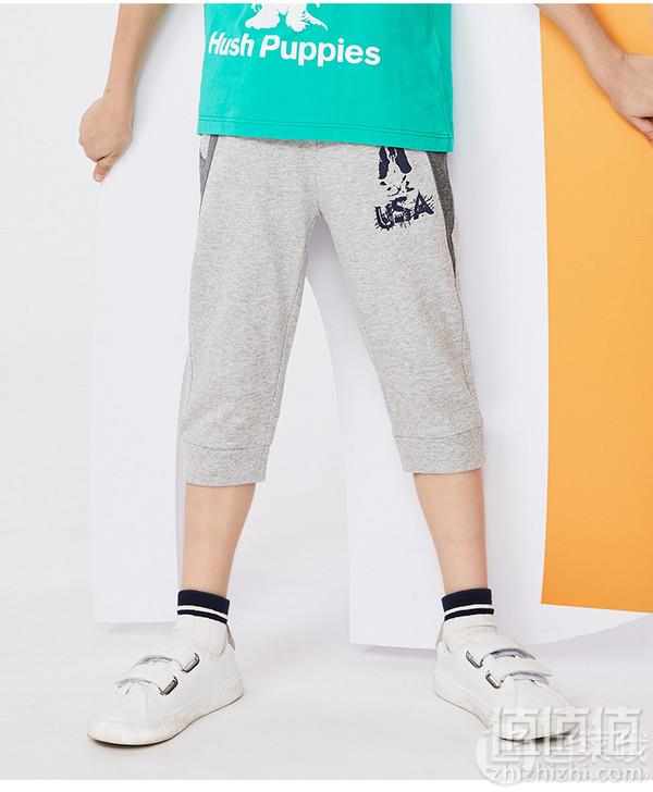 Hush Puppies 暇步士 2019夏季新款男童中大童时尚七分裤（105~170码）多色99元包邮（需领券）