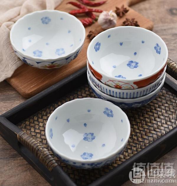23点开始，Saikaitoki 西海陶器 染锦绘变 菊型亲子碗 5件套秒杀价120.37元