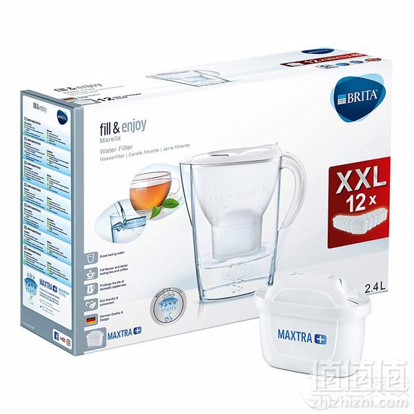 PrimeDay特价，Brita 碧然德 Marella海洋系列 滤水壶2.4L（1壶12芯）309.22元