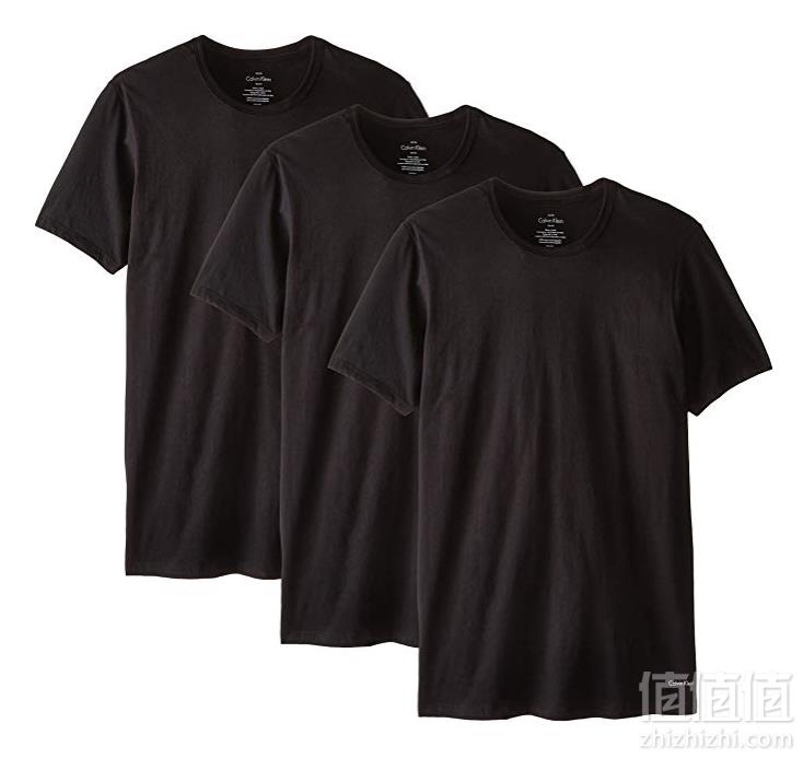 Calvin Klein 男士弹力棉质T恤3件套装  2色124.03元