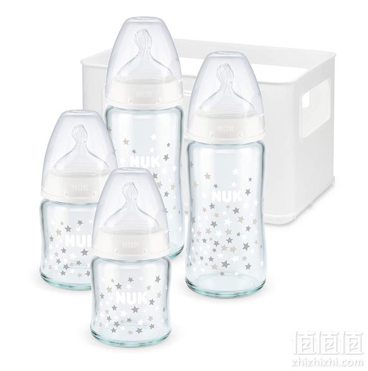 PRIMEDAY特价，NUK 新生儿玻璃奶瓶奶嘴套装 10225128 （4个婴儿奶瓶+硅胶奶嘴+奶瓶盒）144.94元
