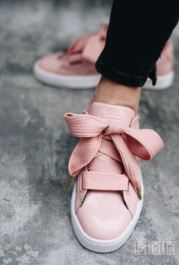 PRIMEDAY特价，PUMA 彪马 Basket Heart Patent Wn's 蝴蝶结板鞋 UK6码新低171.45元