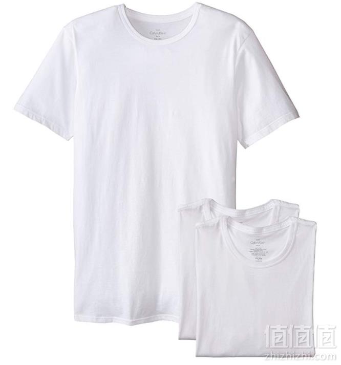 Calvin Klein 男士弹力棉质T恤3件套装  2色124.03元