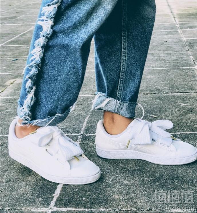 PRIMEDAY特价，PUMA 彪马 Basket Heart Patent Wn's 蝴蝶结板鞋 UK6码新低171.45元