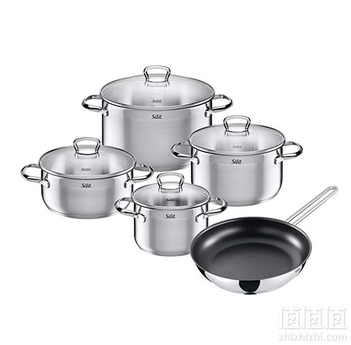 WMF旗下高端，Silit 喜力特 不锈钢厨具5件套836.36元